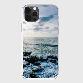 Чехол для iPhone 12 Pro Max с принтом Море , Силикон |  | брызги | вода | воды | волна | волны | камень | камни | море | морские | морской | небеса | небо | облака | облако | океан | прибой | природа | туча | тучи