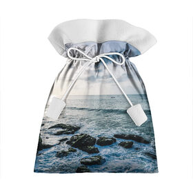Подарочный 3D мешок с принтом Море , 100% полиэстер | Размер: 29*39 см | брызги | вода | воды | волна | волны | камень | камни | море | морские | морской | небеса | небо | облака | облако | океан | прибой | природа | туча | тучи