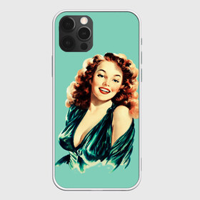 Чехол для iPhone 12 Pro Max с принтом Retro girl , Силикон |  | Тематика изображения на принте: pin up | retro | девушка | плакат