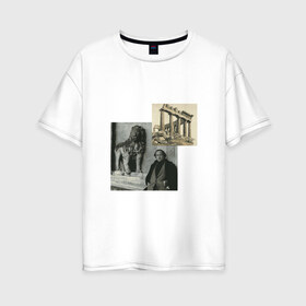 Женская футболка хлопок Oversize с принтом Иосиф Бродский Венеция , 100% хлопок | свободный крой, круглый ворот, спущенный рукав, длина до линии бедер
 | венеция | иосиф бродский