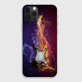 Чехол для iPhone 12 Pro Max с принтом Гитара огня , Силикон |  | fire guitar | jazz | rock | гитара огня | раскаленная гитара