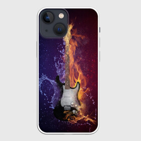 Чехол для iPhone 13 mini с принтом Гитара огня ,  |  | fire guitar | jazz | rock | гитара огня | раскаленная гитара