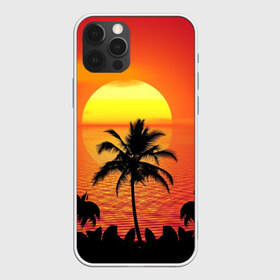 Чехол для iPhone 12 Pro Max с принтом Пальмы на фоне моря , Силикон |  | Тематика изображения на принте: summer | восход | гаваи | гавайская | закат | лето | море | океан | отдых | отпуск | пальма | пальмы | солнце | туризм | туристическая