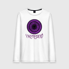 Мужской лонгслив хлопок с принтом YASTEROD big , 100% хлопок |  | eye | purple | rinnegan | yasterod | глаз | риннеган | фиолетовый