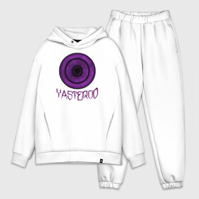 Мужской костюм хлопок OVERSIZE с принтом YASTEROD big ,  |  | eye | purple | rinnegan | yasterod | глаз | риннеган | фиолетовый