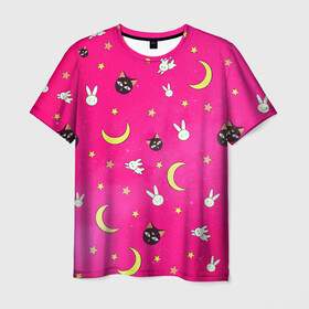 Мужская футболка 3D с принтом СЭЙЛОР МУН , 100% полиэфир | прямой крой, круглый вырез горловины, длина до линии бедер | anime | japan | manga | sailor moon | аниме | девочка | девушка | луна | лунная призма | манга | сейлор мун | сэйлор мун | япония