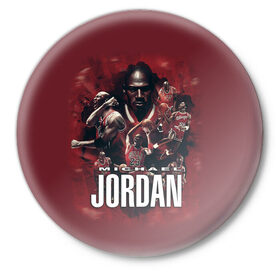 Значок с принтом MICHAEL JORDAN ,  металл | круглая форма, металлическая застежка в виде булавки | jordan | michael | michael jordan | nba | баскетбол | баскетболист | джордан | защитник | майкл | майкл джордан | нба