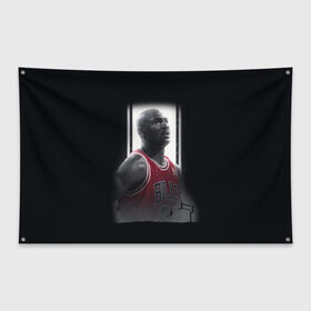 Флаг-баннер с принтом MICHAEL JORDAN , 100% полиэстер | размер 67 х 109 см, плотность ткани — 95 г/м2; по краям флага есть четыре люверса для крепления | jordan | michael | michael jordan | nba | баскетбол | баскетболист | джордан | защитник | майкл | майкл джордан | нба
