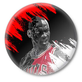 Значок с принтом MICHAEL JORDAN ,  металл | круглая форма, металлическая застежка в виде булавки | jordan | michael | michael jordan | nba | баскетбол | баскетболист | джордан | защитник | майкл | майкл джордан | нба