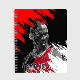 Тетрадь с принтом MICHAEL JORDAN , 100% бумага | 48 листов, плотность листов — 60 г/м2, плотность картонной обложки — 250 г/м2. Листы скреплены сбоку удобной пружинной спиралью. Уголки страниц и обложки скругленные. Цвет линий — светло-серый
 | jordan | michael | michael jordan | nba | баскетбол | баскетболист | джордан | защитник | майкл | майкл джордан | нба