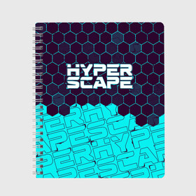 Тетрадь с принтом HYPER SCAPE ХАЙПЕР СКЕЙП , 100% бумага | 48 листов, плотность листов — 60 г/м2, плотность картонной обложки — 250 г/м2. Листы скреплены сбоку удобной пружинной спиралью. Уголки страниц и обложки скругленные. Цвет линий — светло-серый
 | Тематика изображения на принте: battle | bitcrown | hyper | hyperscape | logo | royale | scape | битва | игра | игры | королевская | лого | логотип | логотипы | символ | символы | скейп | скейт | спейс | хайпер | хайперскейп | хайперспейс