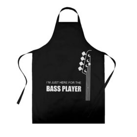 Фартук 3D с принтом BASS PLAYER (GUITAR) , 100% полиэстер | общий размер — 65 х 85 см, ширина нагрудника — 26 см, горловина — 53 см, длина завязок — 54 см, общий обхват в поясе — 173 см. Принт на завязках и на горловине наносится с двух сторон, на основной части фартука — только с внешней стороны | guitar | nick senpai | бас | бас гитара | гитара | марченко | никита марченко