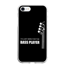 Чехол для iPhone 7/8 матовый с принтом BASS PLAYER (GUITAR) , Силикон | Область печати: задняя сторона чехла, без боковых панелей | guitar | nick senpai | бас | бас гитара | гитара | марченко | никита марченко