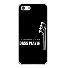 Чехол для iPhone 5/5S матовый с принтом BASS PLAYER (GUITAR) , Силикон | Область печати: задняя сторона чехла, без боковых панелей | guitar | nick senpai | бас | бас гитара | гитара | марченко | никита марченко