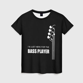 Женская футболка 3D с принтом BASS PLAYER (GUITAR) , 100% полиэфир ( синтетическое хлопкоподобное полотно) | прямой крой, круглый вырез горловины, длина до линии бедер | guitar | nick senpai | бас | бас гитара | гитара | марченко | никита марченко