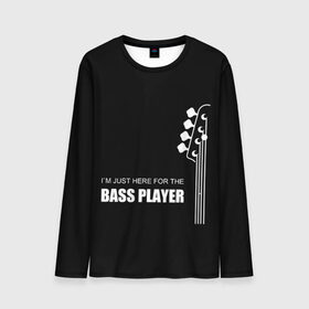 Мужской лонгслив 3D с принтом BASS PLAYER (GUITAR) , 100% полиэстер | длинные рукава, круглый вырез горловины, полуприлегающий силуэт | guitar | nick senpai | бас | бас гитара | гитара | марченко | никита марченко