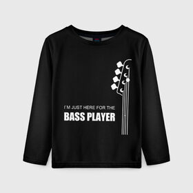 Детский лонгслив 3D с принтом BASS PLAYER (GUITAR) , 100% полиэстер | длинные рукава, круглый вырез горловины, полуприлегающий силуэт
 | guitar | nick senpai | бас | бас гитара | гитара | марченко | никита марченко