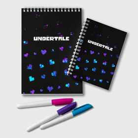 Блокнот с принтом UNDERTALE АНДЕРТЕЙЛ , 100% бумага | 48 листов, плотность листов — 60 г/м2, плотность картонной обложки — 250 г/м2. Листы скреплены удобной пружинной спиралью. Цвет линий — светло-серый
 | Тематика изображения на принте: annoying | asriel | chara | dog | frisk | game | games | logo | papyrus | sans | tale | under | undertale | азриэль | андер | андертейл | игра | игры | лого | логотип | надоедливая | папирус | санс | сердечко | сердце | символ | символы | собака 