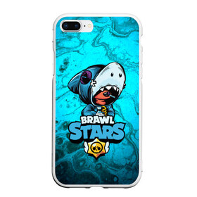 Чехол для iPhone 7Plus/8 Plus матовый с принтом BRAWL STARS LEON SHARK , Силикон | Область печати: задняя сторона чехла, без боковых панелей | brawl | brawl stars | brawlstars | crow | fire | flame | game | leon | loen | phoenix | shark | star | stars | акула | бравл | браво | вода | звезда | звезды | игра | леон | огонь | пламя | стар | старс | феникс