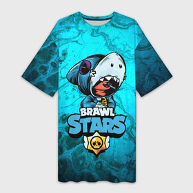 Платье-футболка 3D с принтом BRAWL STARS LEON SHARK ,  |  | brawl | brawl stars | brawlstars | crow | fire | flame | game | leon | loen | phoenix | shark | star | stars | акула | бравл | браво | вода | звезда | звезды | игра | леон | огонь | пламя | стар | старс | феникс