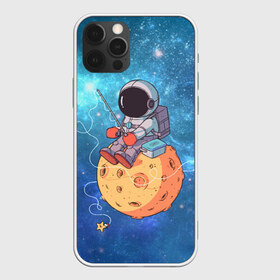 Чехол для iPhone 12 Pro Max с принтом Космонавт , Силикон |  | art | astronaut | cosmonaut | fishing | fishing rod | man | planet | space | stars | арт | астронавт | звезды | космонавт | космос | планета | рыбалка | удочка | человек