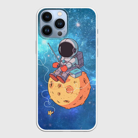 Чехол для iPhone 13 Pro Max с принтом Космонавт ,  |  | Тематика изображения на принте: art | astronaut | cosmonaut | fishing | fishing rod | man | planet | space | stars | арт | астронавт | звезды | космонавт | космос | планета | рыбалка | удочка | человек