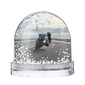 Снежный шар с принтом Yamaha , Пластик | Изображение внутри шара печатается на глянцевой фотобумаге с двух сторон | clouds | helmet | motorcycle | racer | road | route | sky | speed | yamaha | гонщик | дорога | мотоцикл | небо | облака | скорость | трасса | шлем