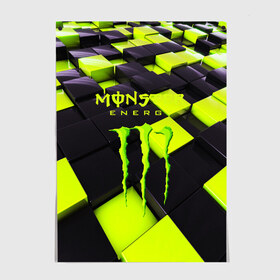 Постер с принтом MONSTER ENERGY , 100% бумага
 | бумага, плотность 150 мг. Матовая, но за счет высокого коэффициента гладкости имеет небольшой блеск и дает на свету блики, но в отличии от глянцевой бумаги не покрыта лаком | energy | monster energy | кофеин | монстр | монстр энерджи | напиток | таурин | энергетик | энергетический напиток