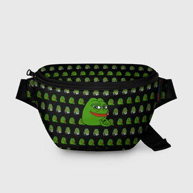 Поясная сумка 3D с принтом Frog Pepe , 100% полиэстер | плотная ткань, ремень с регулируемой длиной, внутри несколько карманов для мелочей, основное отделение и карман с обратной стороны сумки застегиваются на молнию | meme | жаба | звук | лягушка | майнкрафт | мем | пепа | пепе | скин