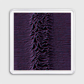 Магнит 55*55 с принтом Joy Division Glitch , Пластик | Размер: 65*65 мм; Размер печати: 55*55 мм | Тематика изображения на принте: glitch | ian curtis | joy division | rock | unknown pleasures | глюк | иэн кёртис | рок