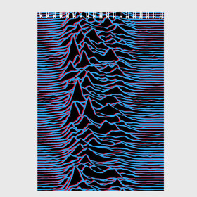 Скетчбук с принтом JOY DIVISION , 100% бумага
 | 48 листов, плотность листов — 100 г/м2, плотность картонной обложки — 250 г/м2. Листы скреплены сверху удобной пружинной спиралью | Тематика изображения на принте: ian curtis | joy division | rock | unknown pleasures | иэн кёртис | рок