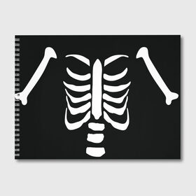 Альбом для рисования с принтом СКЕЛЕТ , 100% бумага
 | матовая бумага, плотность 200 мг. | halloween | skeleton | кости | скелет | хэллоуин