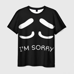 Мужская футболка 3D с принтом Sorry not sorry , 100% полиэфир | прямой крой, круглый вырез горловины, длина до линии бедер | 