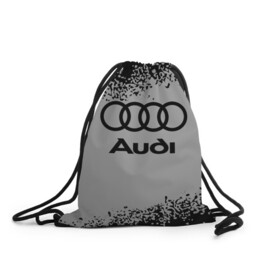 Рюкзак-мешок 3D с принтом AUDI / АУДИ , 100% полиэстер | плотность ткани — 200 г/м2, размер — 35 х 45 см; лямки — толстые шнурки, застежка на шнуровке, без карманов и подкладки | audi | auto | felb | logo | moto | quattro | sport | symbol | авто | автомобильные | ауди | кватро | кольца | лого | логотип | логотипы | марка | мото | символ | спорт | фгвш | шильдик