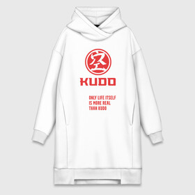 Платье-худи хлопок с принтом Кудо   hardcore training ,  |  | judo | karate | kudo | адзума такаси | боевые искусства | борьба | бусидо | дзюдо | единоборства | карате | кудо | самбо | япония