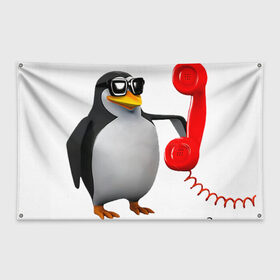 Флаг-баннер с принтом Ало это пожарная? - мем , 100% полиэстер | размер 67 х 109 см, плотность ткани — 95 г/м2; по краям флага есть четыре люверса для крепления | meme | memes | ало это пожарная | мем пингвин | мемы | пингвин
