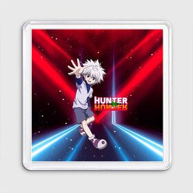 Магнит 55*55 с принтом Киллуа Hunter x Hunter , Пластик | Размер: 65*65 мм; Размер печати: 55*55 мм | anime | hunter | hunter x hunter | killua | zoldyck | аниме | зодиак | охотник | охотники