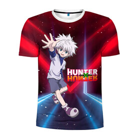 Мужская футболка 3D спортивная с принтом Киллуа Hunter x Hunter , 100% полиэстер с улучшенными характеристиками | приталенный силуэт, круглая горловина, широкие плечи, сужается к линии бедра | anime | hunter | hunter x hunter | killua | zoldyck | аниме | зодиак | охотник | охотники