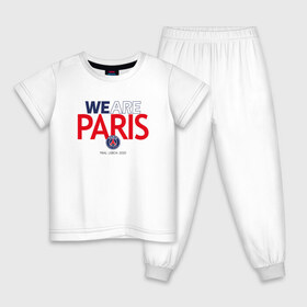 Детская пижама хлопок с принтом PSG | We Are Paris (2021/22) , 100% хлопок |  брюки и футболка прямого кроя, без карманов, на брюках мягкая резинка на поясе и по низу штанин
 | 0x000000123 | neymar | paris saint germain | psg | неймар | псж