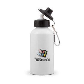 Бутылка спортивная с принтом Windows 98 , металл | емкость — 500 мл, в комплекте две пластиковые крышки и карабин для крепления | microsoft | windows | windows98 | виндовс | майкрософт