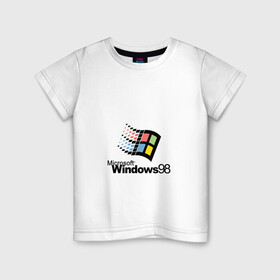 Детская футболка хлопок с принтом Windows 98 , 100% хлопок | круглый вырез горловины, полуприлегающий силуэт, длина до линии бедер | microsoft | windows | windows98 | виндовс | майкрософт