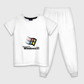 Детская пижама хлопок с принтом Windows 98 , 100% хлопок |  брюки и футболка прямого кроя, без карманов, на брюках мягкая резинка на поясе и по низу штанин
 | microsoft | windows | windows98 | виндовс | майкрософт