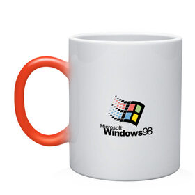Кружка хамелеон с принтом Windows 98 , керамика | меняет цвет при нагревании, емкость 330 мл | microsoft | windows | windows98 | виндовс | майкрософт