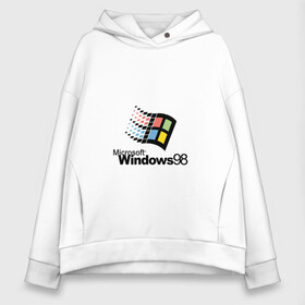 Женское худи Oversize хлопок с принтом Windows 98 , френч-терри — 70% хлопок, 30% полиэстер. Мягкий теплый начес внутри —100% хлопок | боковые карманы, эластичные манжеты и нижняя кромка, капюшон на магнитной кнопке | microsoft | windows | windows98 | виндовс | майкрософт