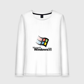 Женский лонгслив хлопок с принтом Windows 98 , 100% хлопок |  | microsoft | windows | windows98 | виндовс | майкрософт
