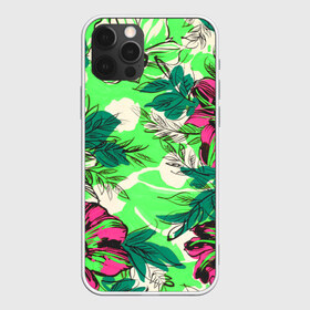 Чехол для iPhone 12 Pro Max с принтом Цветы в неоне , Силикон |  | неон | тропики | цветочный принт | цветы