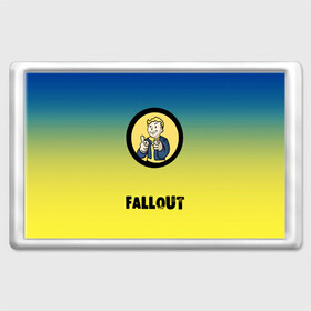 Магнит 45*70 с принтом Fallout/Фоллаут , Пластик | Размер: 78*52 мм; Размер печати: 70*45 | boy | fallout | new vegas | nuka cola | апокалипсис | бандиты | вегас | война | градиент | девочкам | детям | игра | логотипы игр | мальчикам | оружие | парни | пистолеты | подростковые | постапокалипсис | убежище