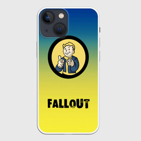 Чехол для iPhone 13 mini с принтом Fallout Фоллаут ,  |  | boy | fallout | new vegas | nuka cola | апокалипсис | бандиты | вегас | война | градиент | девочкам | детям | игра | логотипы игр | мальчикам | оружие | парни | пистолеты | подростковые | постапокалипсис | убежище