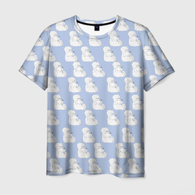 Мужская футболка 3D с принтом Голубой мегамозг , 100% полиэфир | прямой крой, круглый вырез горловины, длина до линии бедер | мем | мемы | мозг | прикол
