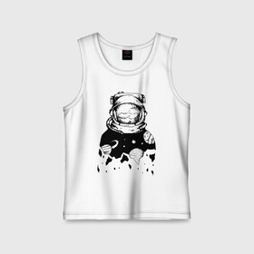 Детская майка хлопок с принтом Космонавт ,  |  | cosmonaut | cosmos | moon | planet | saturn | space | spacesuit | космонавт | космос | луна | планета | сатурн | скафандр